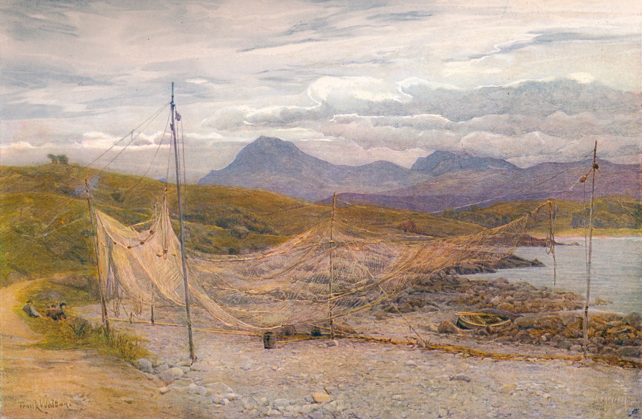 Laxnät, Gairloch, Ross-Shire, 1860-1906, 1906. av Frank Walton
