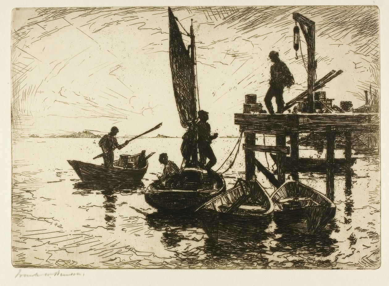 Båtar i gryningen av Frank Weston Benson