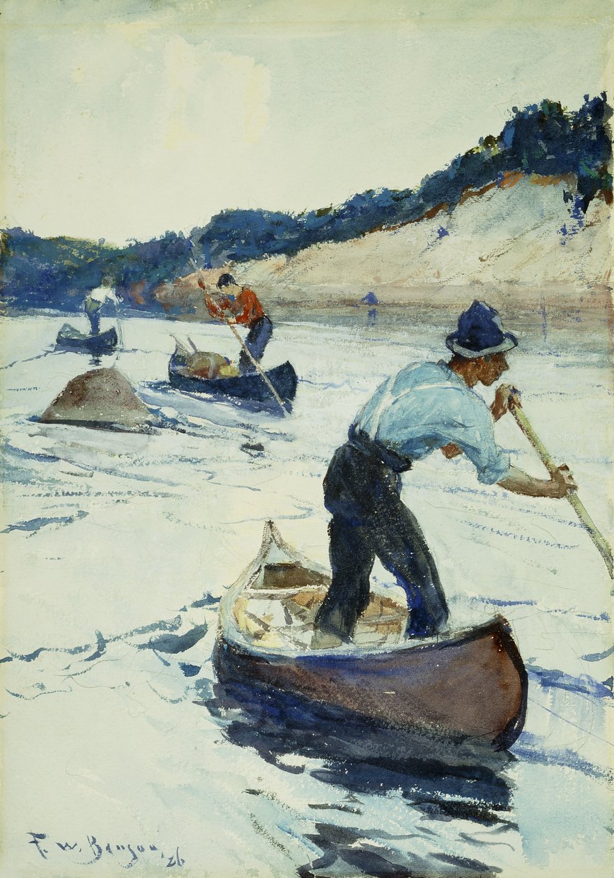 Paddla kanot av Frank Weston Benson