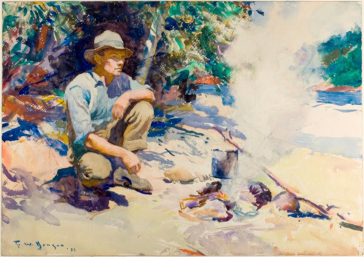 Koka upp vatten i vattenkokaren av Frank Weston Benson