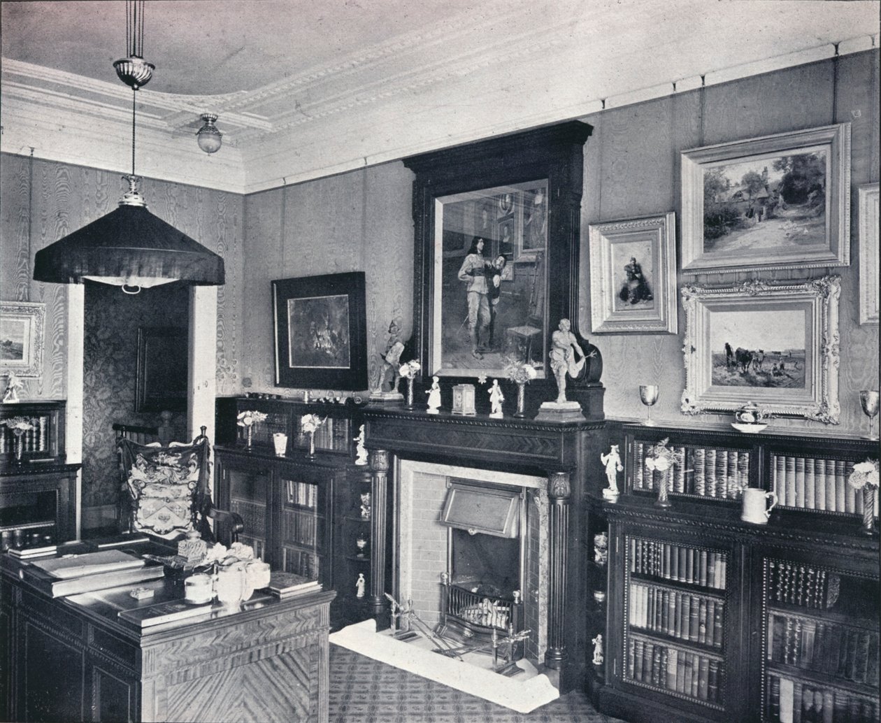 Kapten Harveys bibliotek, Hampstead, c1903 av Frank William Brookman
