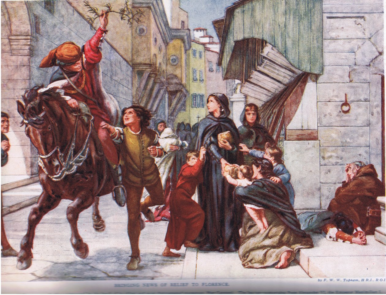Bringing News of Relief till Florens, illustration från 