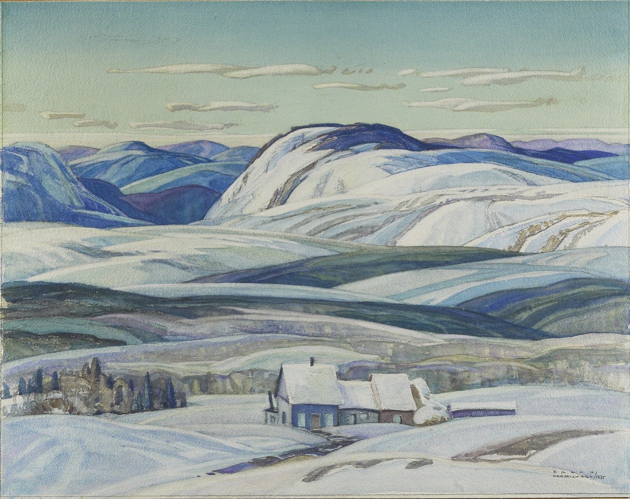 Mattawa, 1935 (grafit, wc och gouache på papper) av Franklin Carmichael