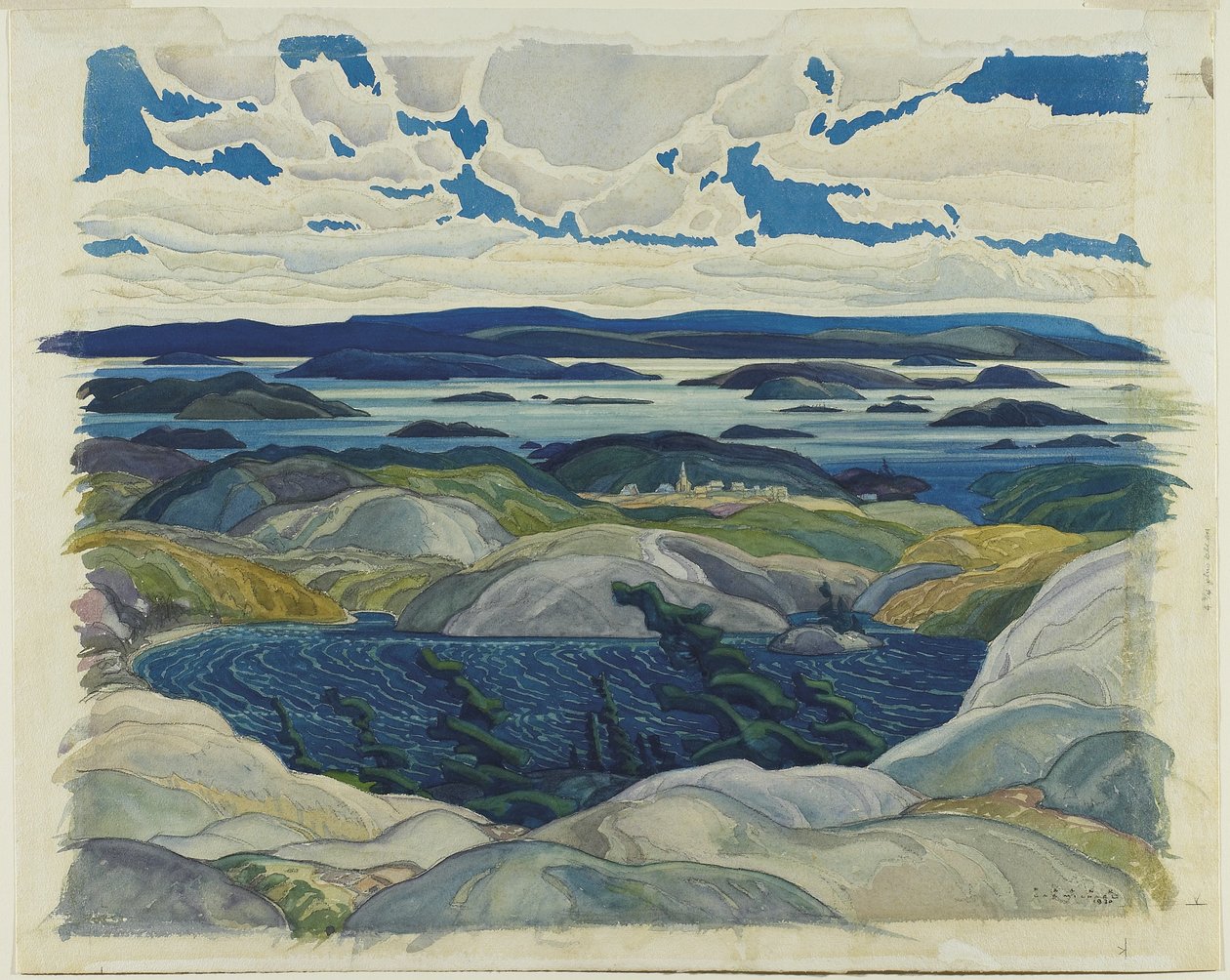 Bay of Islands, 1930 (wc på papper) av Franklin Carmichael