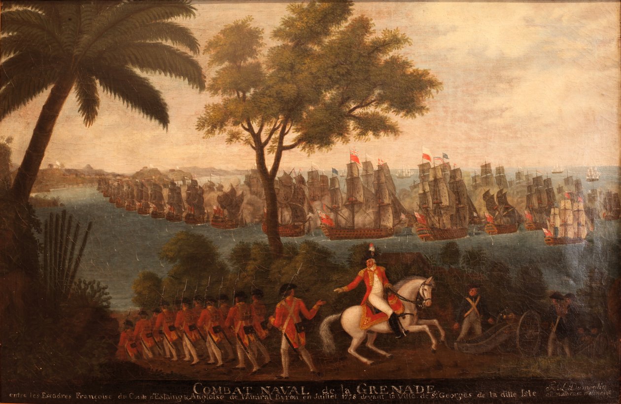 Sjöstrid vid Granada mellan den franska och den engelska flottan av François Aimé Louis Dumoulin