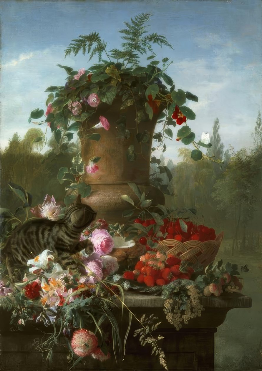 FA. de Bruycker, Stilleben med blommor och frukter av François Antoine de Bruycker