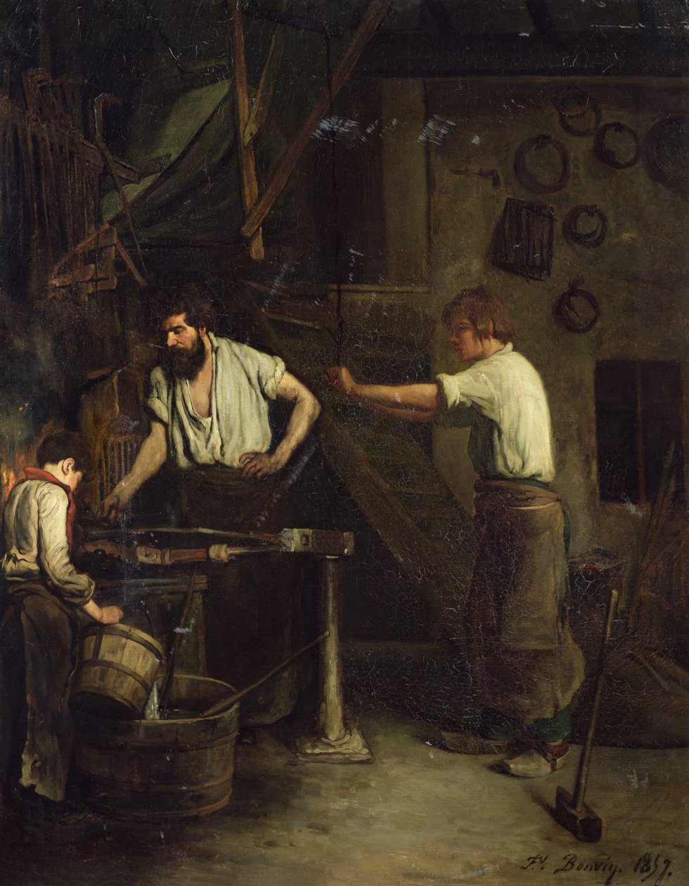 Smederna, minnet av Treport, 1857 av François Bonvin