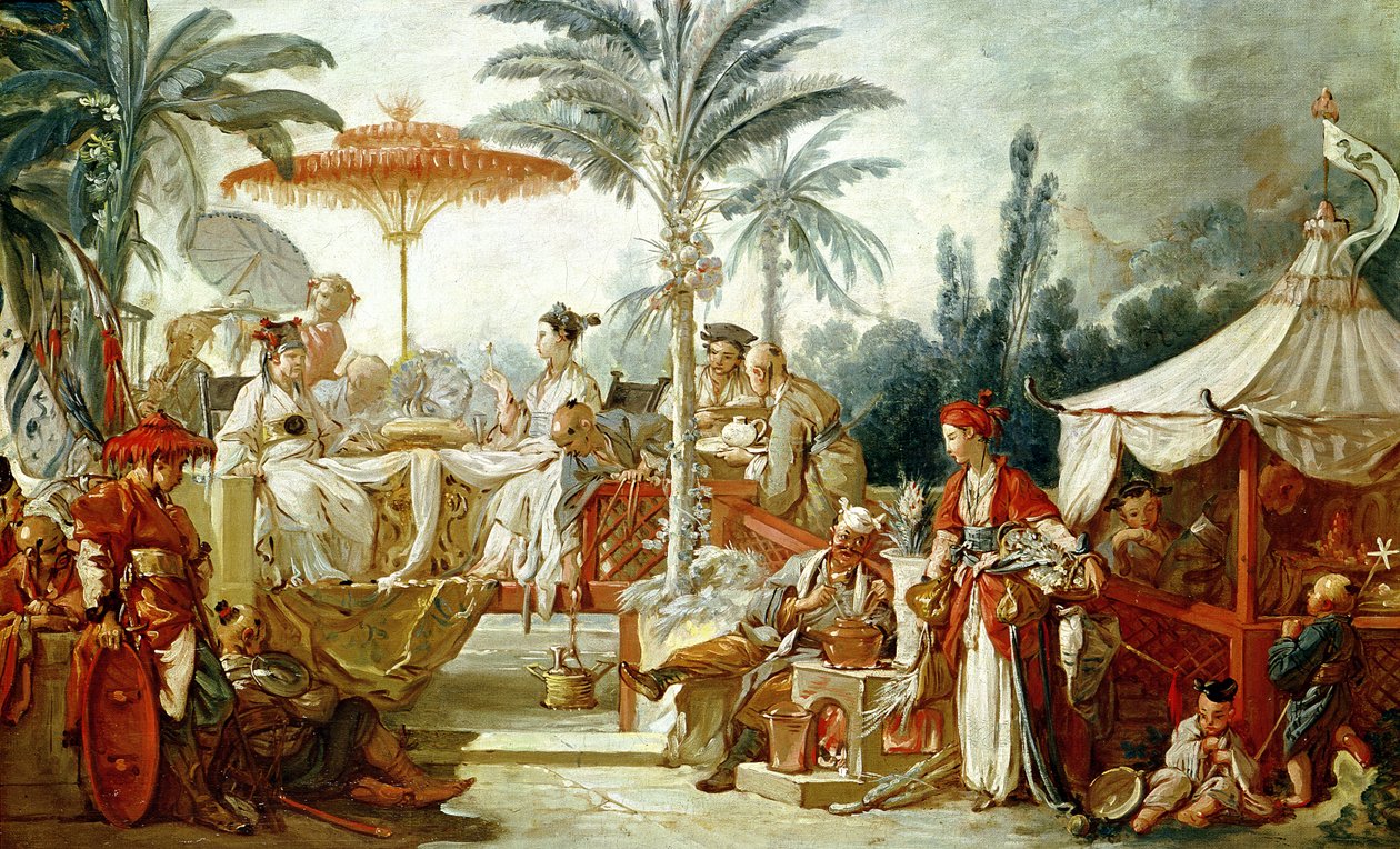 Den kinesiske kejsarens högtid, studie för en tecknad gobeläng, c.1742 av François Boucher