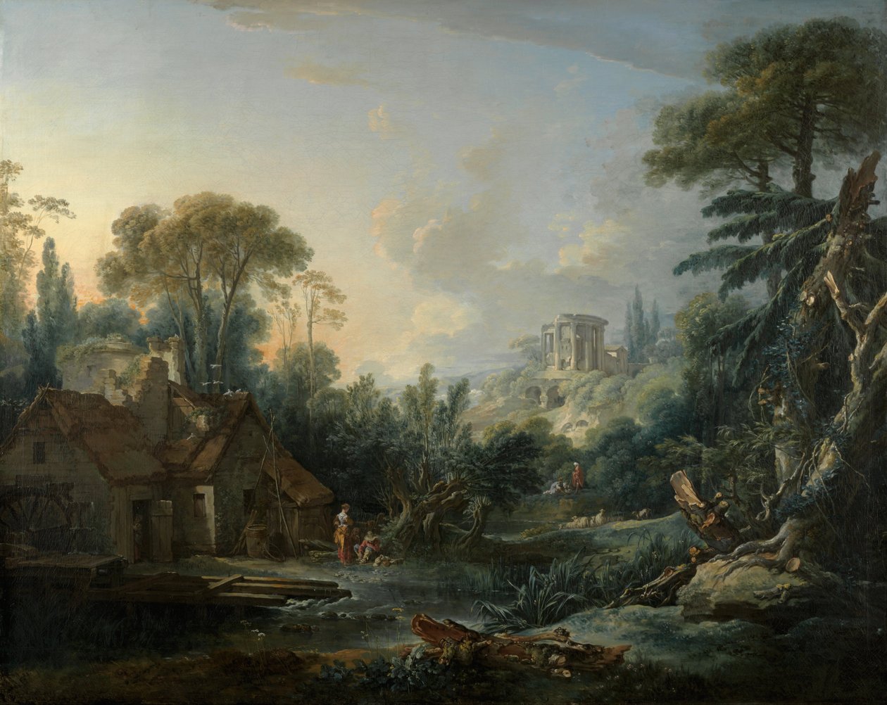Landscape with a Water Mill av François Boucher