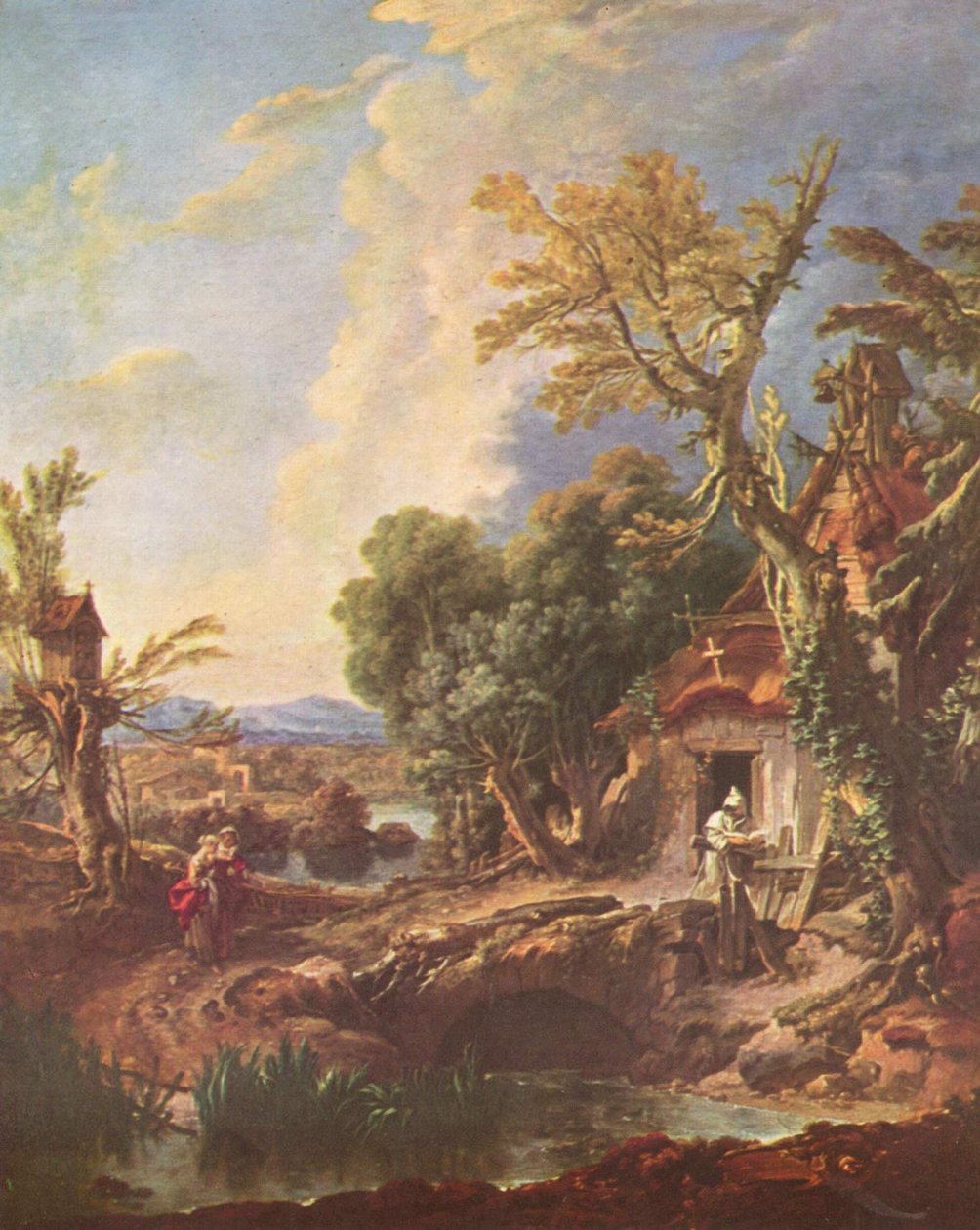 Landschaft mit dem Bruder Lucas av François Boucher