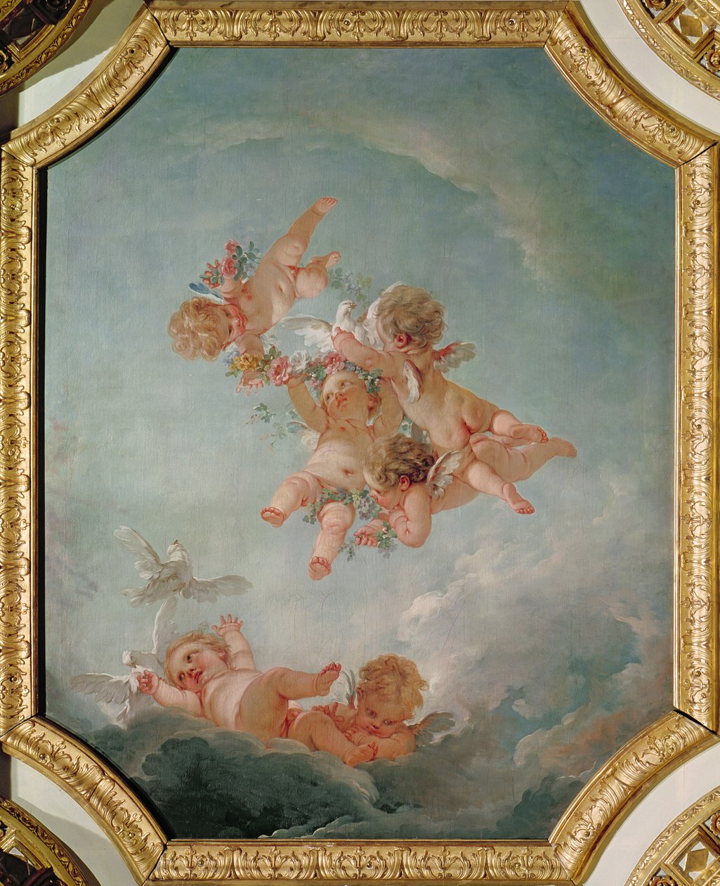 Forår, fra en serie af de fire årstider i Salle du Conseil swed av François Boucher