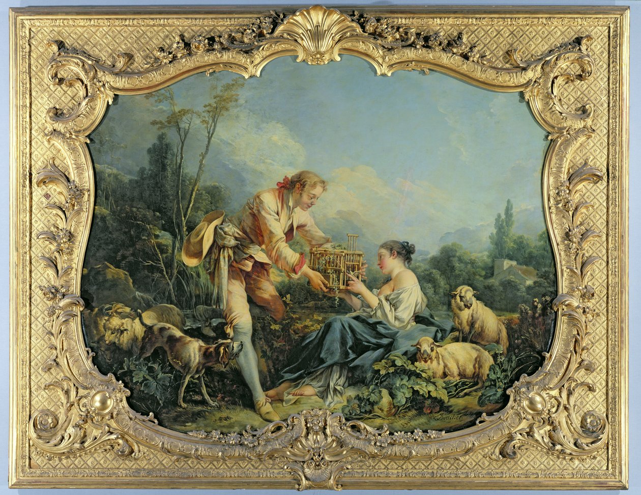 The Obliging Shepherd swed av François Boucher