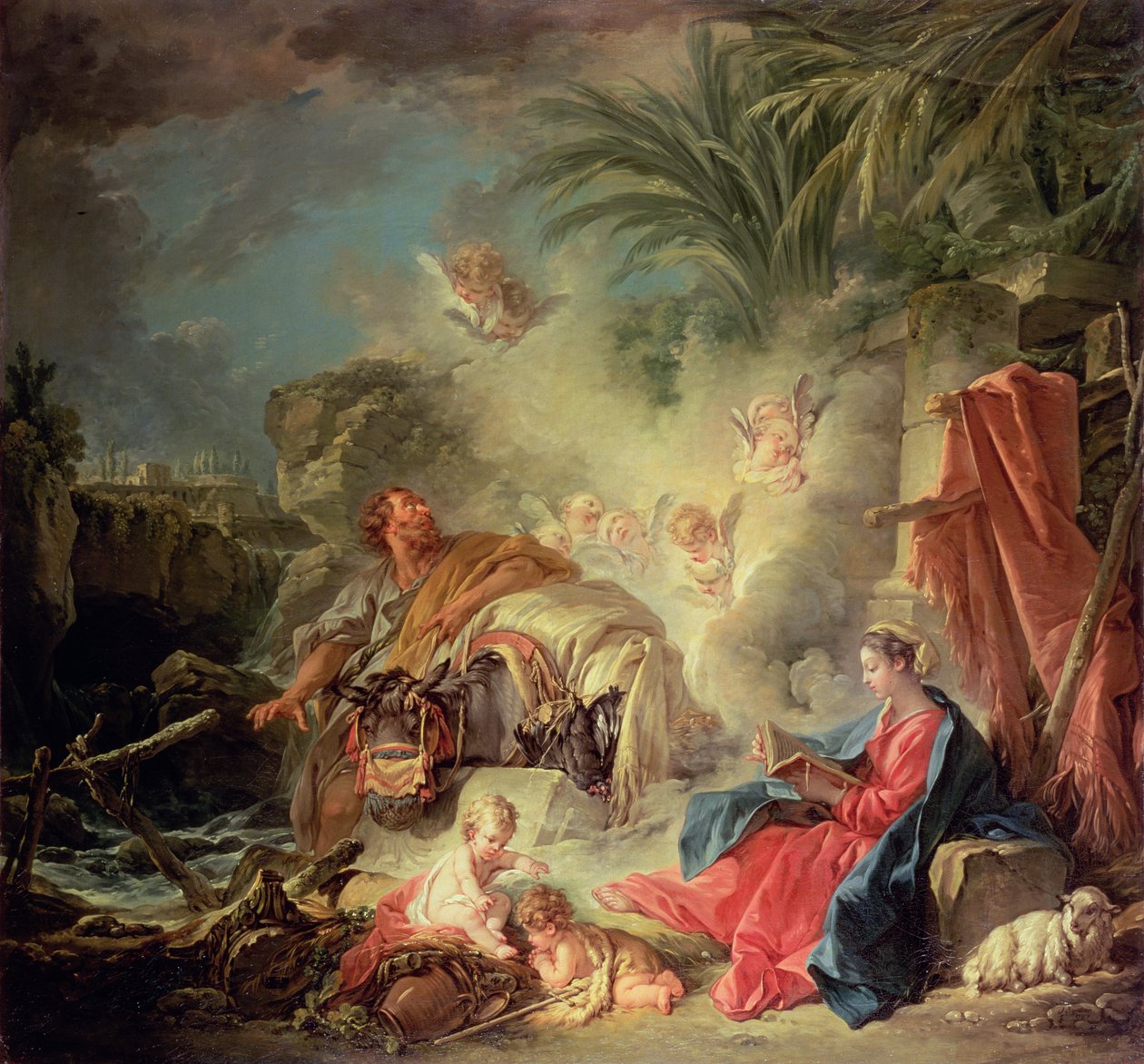 Resten på flykten till Egypten av François Boucher