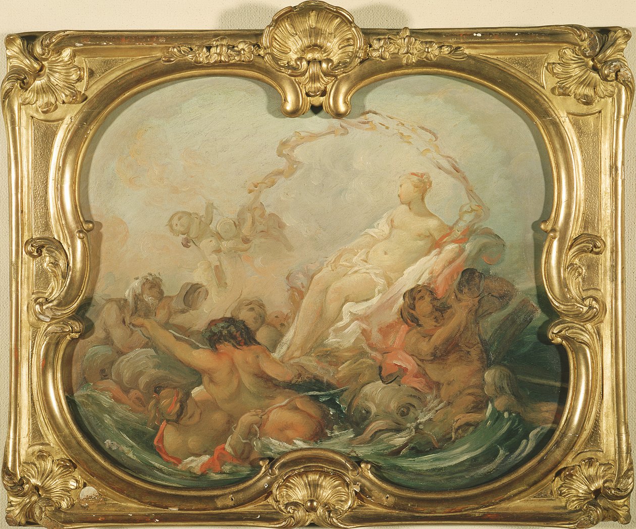 The Triumph of Venus, före 1758 (olja på kort) av François Boucher