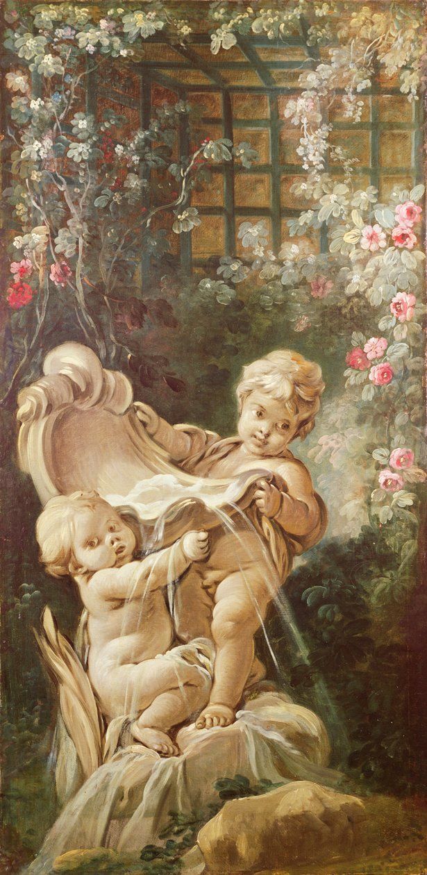 Två älskare nära en fontän, ca 1750-65 av François Boucher
