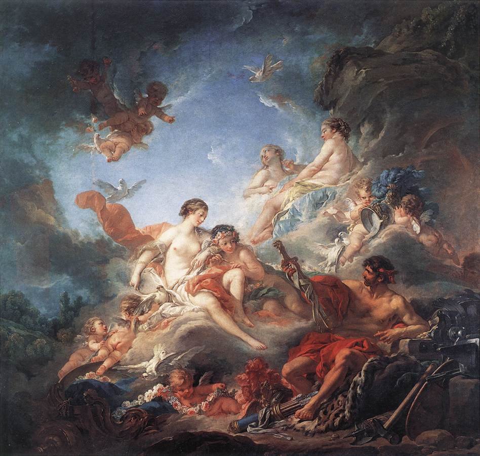Vulcan Presenting Venus with Arms for Aeneas av François Boucher