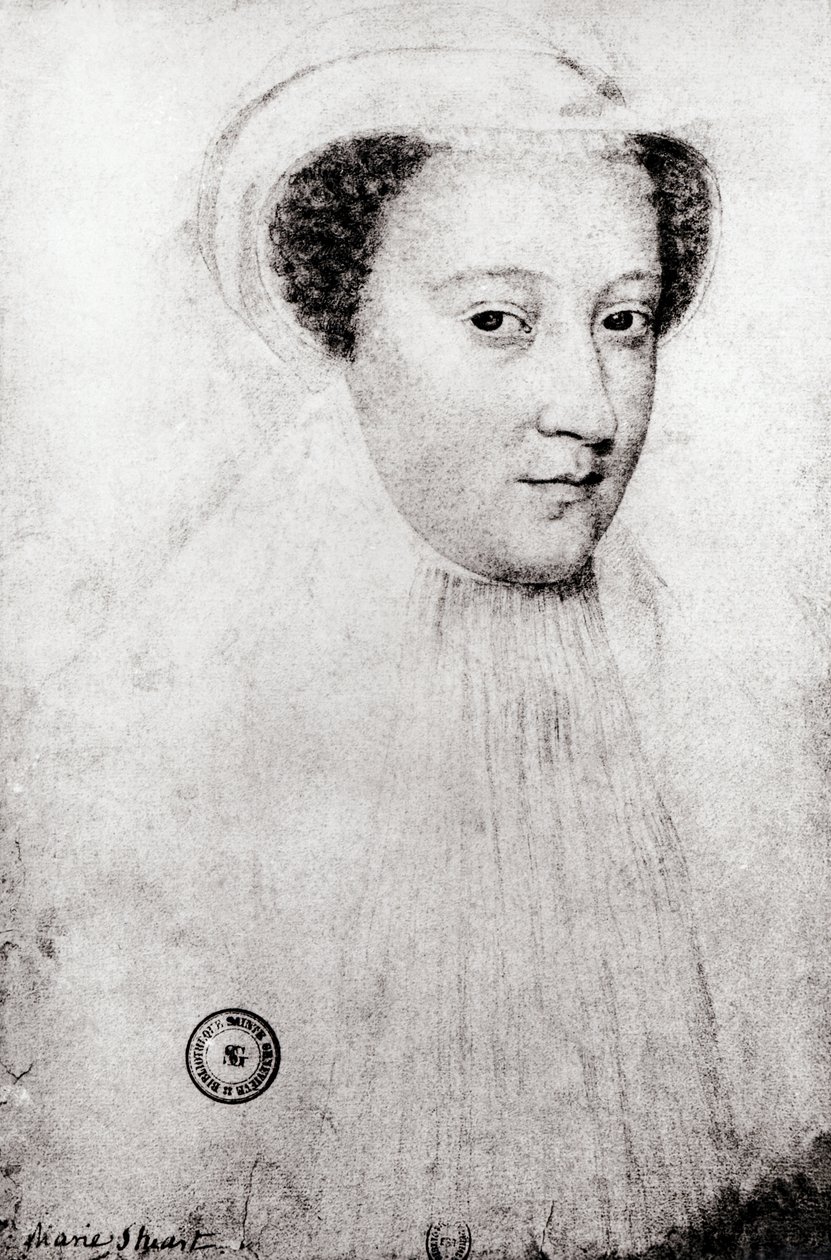 Mary, Queen of Scots (1542-87) i vit sorg, 1560 av François Clouet