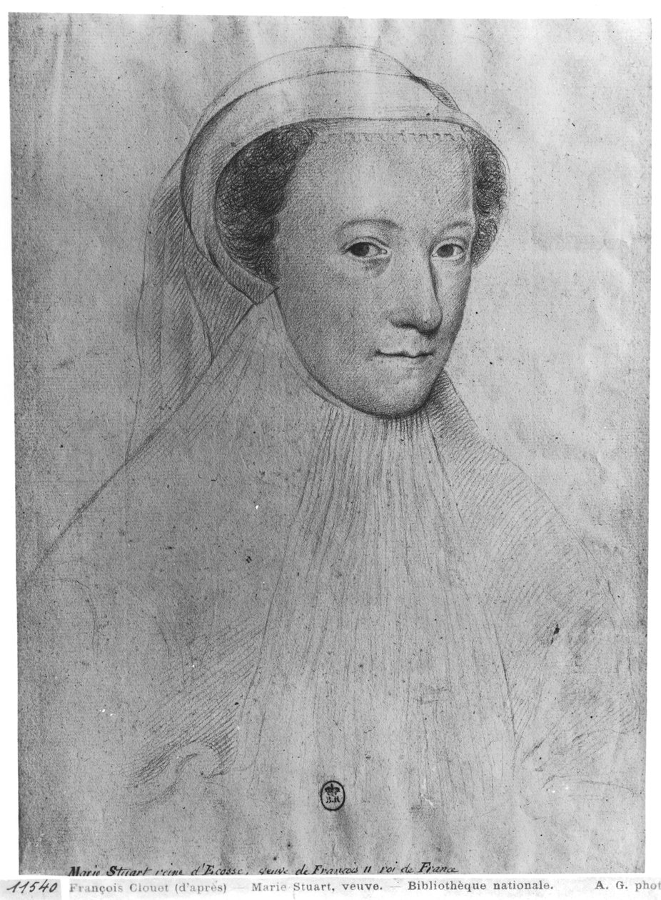 Mary, Queen of Scots (1542-87) i hvid sorg, 1560 sverige av François Clouet
