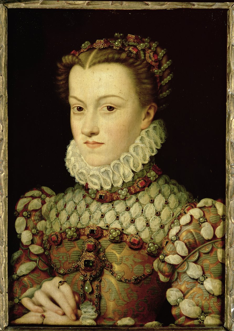 Porträtt av Elisabeth av Österrike (1554-92), drottning av Frankrike, ca 1570 av François Clouet