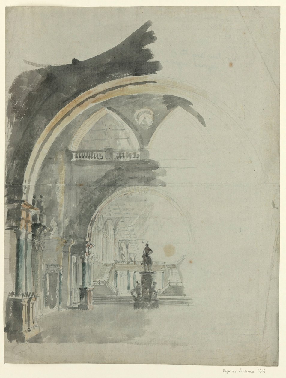 An Antic Gallery - Skiss för inredningen av andra akten, opera Lodoïska av Cherubini, framfördes först på Théâtre Feydeau i Paris den 18 juli 1791 av François Verly