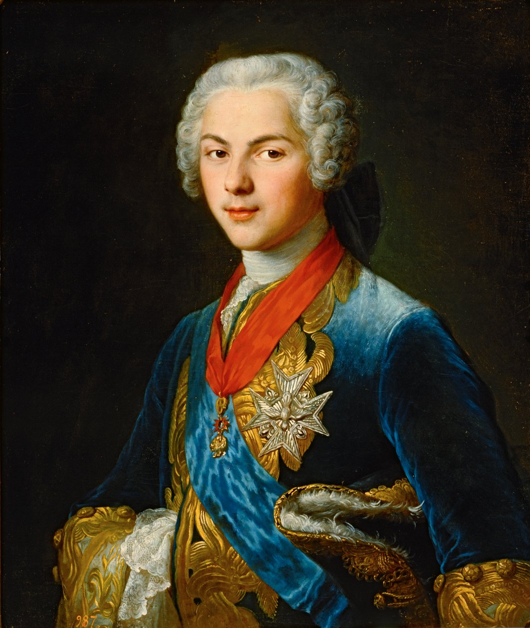 Dauphin Louis, son till kung Louis XV ... (målning på duk) av Francois-Hubert Drouais