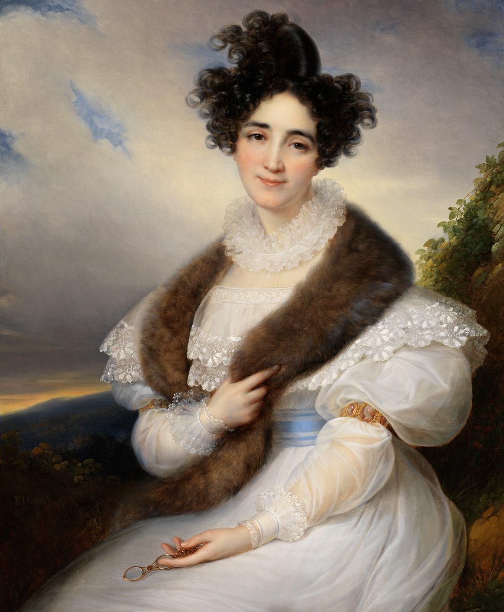 Porträtt av Marie-Josephine Lafont-Porcher (olja på duk) av François Joseph Kinsoen