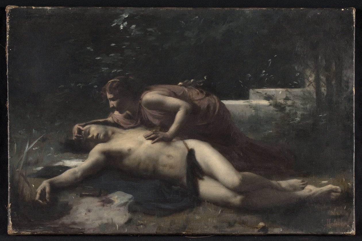 Pyramus och Thisbe, ca 1875 (olja på duk) av François Alfred Delobbe