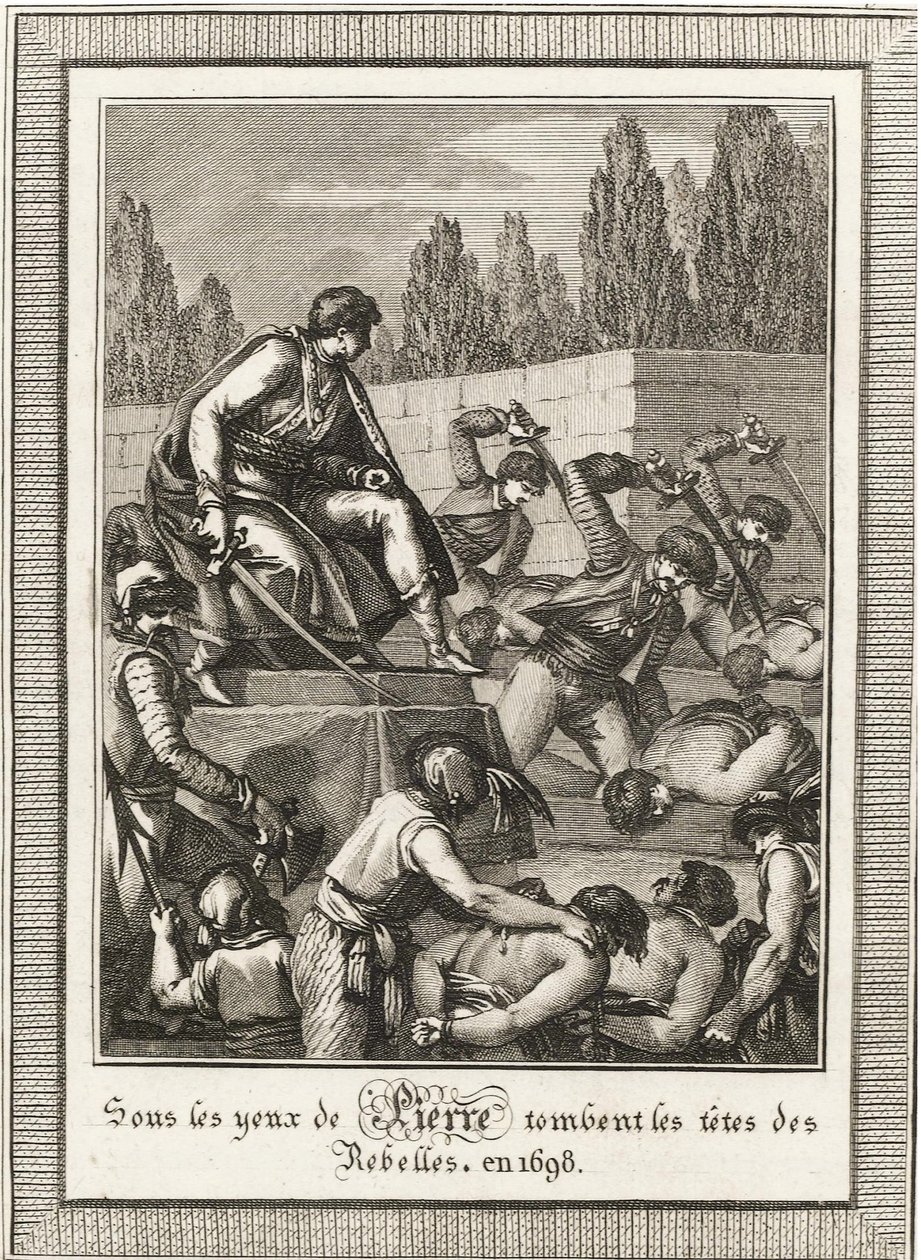 Avrättningen av Streltsy. Från: Histoire de Russie av Blin de Sainmore, ca. 1800 av François Anne David