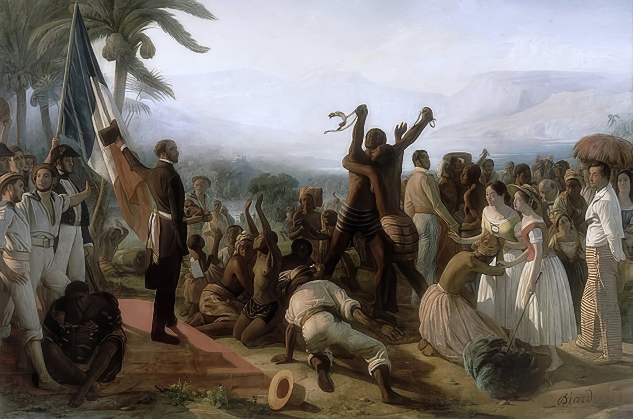 Kungörelse om slaveriets avskaffande i de franska kolonierna den 23 april 1848. 1848/49 av François Auguste Biard