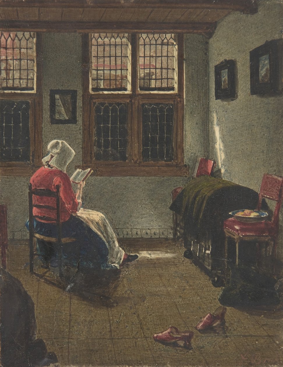 En kvinna som läser, efter Pieter Janssens Elinga, 1846-47. av François Bonvin