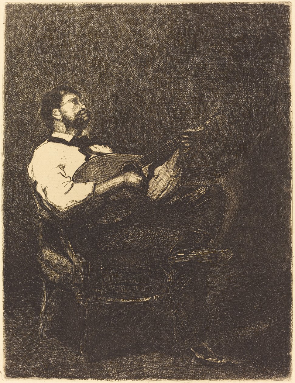 Gitarrspelare av François Bonvin