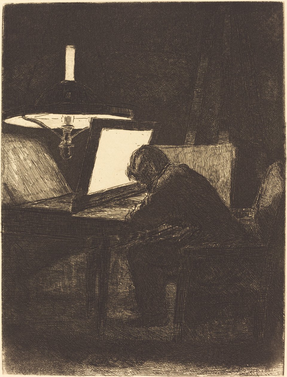 Tryckare (gravören) av François Bonvin