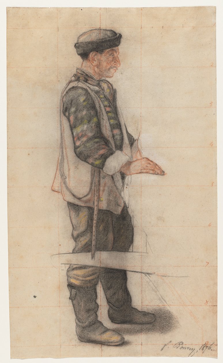 The Stretcher Bearer (Studie för "The Fallen Roofer") av François Bonvin