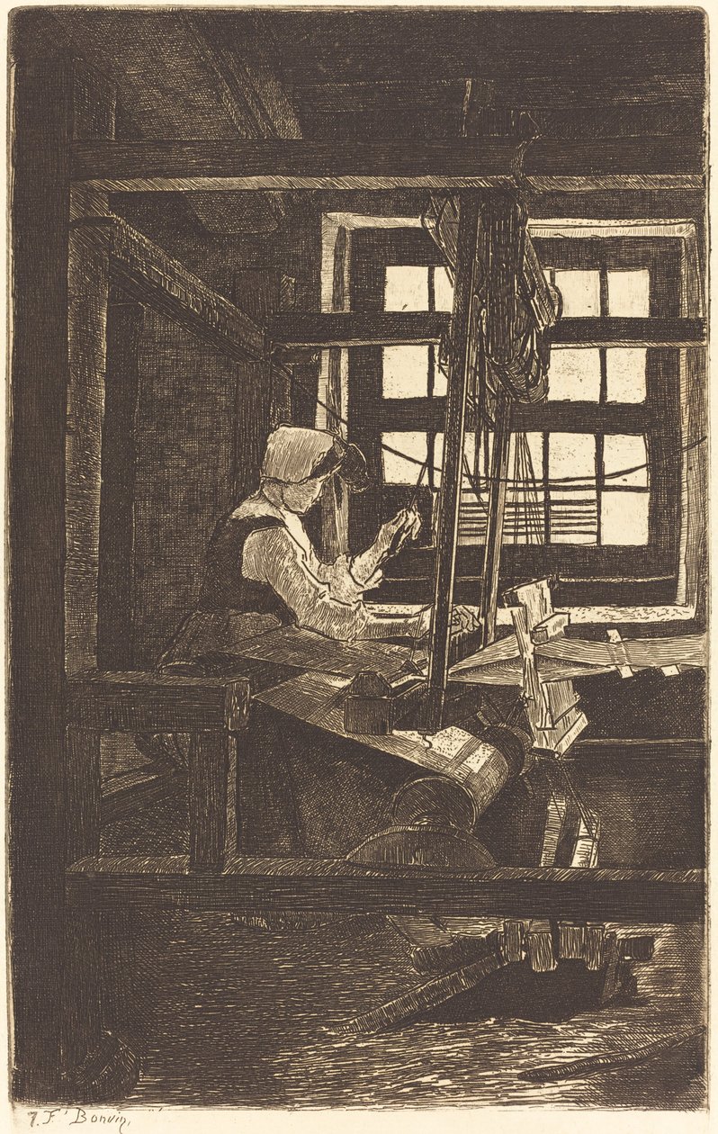 Weaver (La Tisserande) av François Bonvin