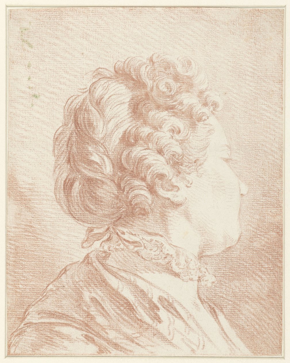 Damhuvud åt höger med spetskrage av François Boucher (possibly)