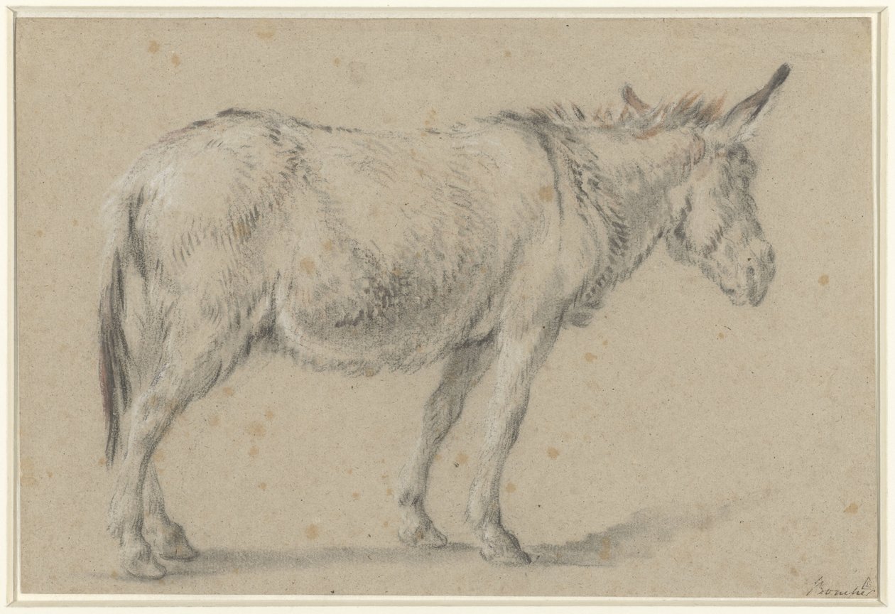 立っているロバ、右にスウェーデン語 av François Boucher (possibly)