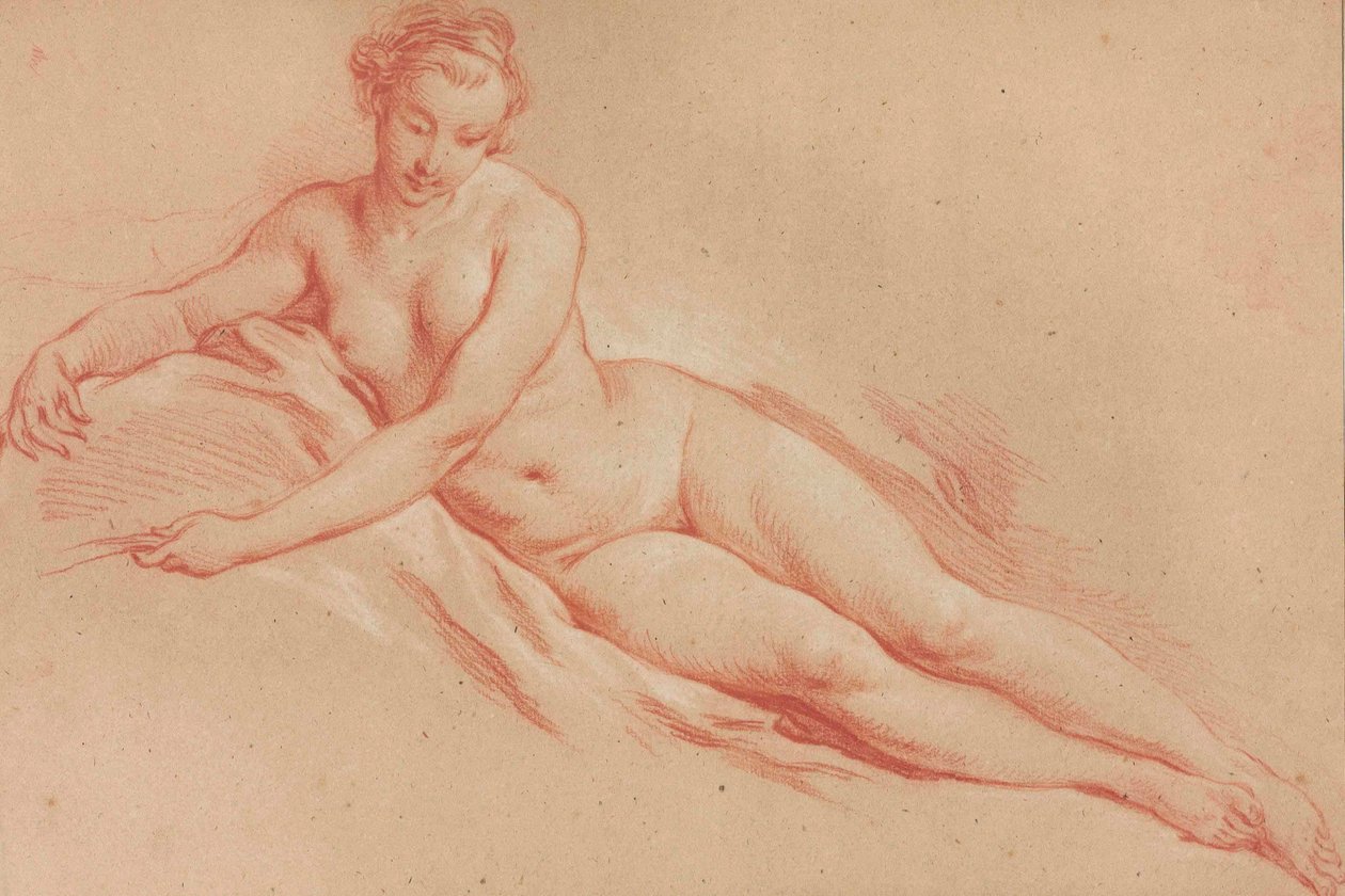 Boucher - En liggande kvinnlig naken av François Boucher