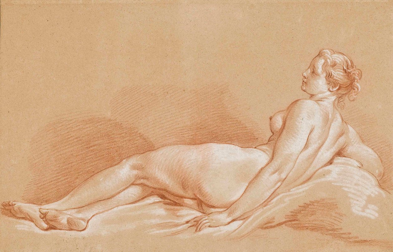 Boucher - Ung kvinna som ligger ner av François Boucher