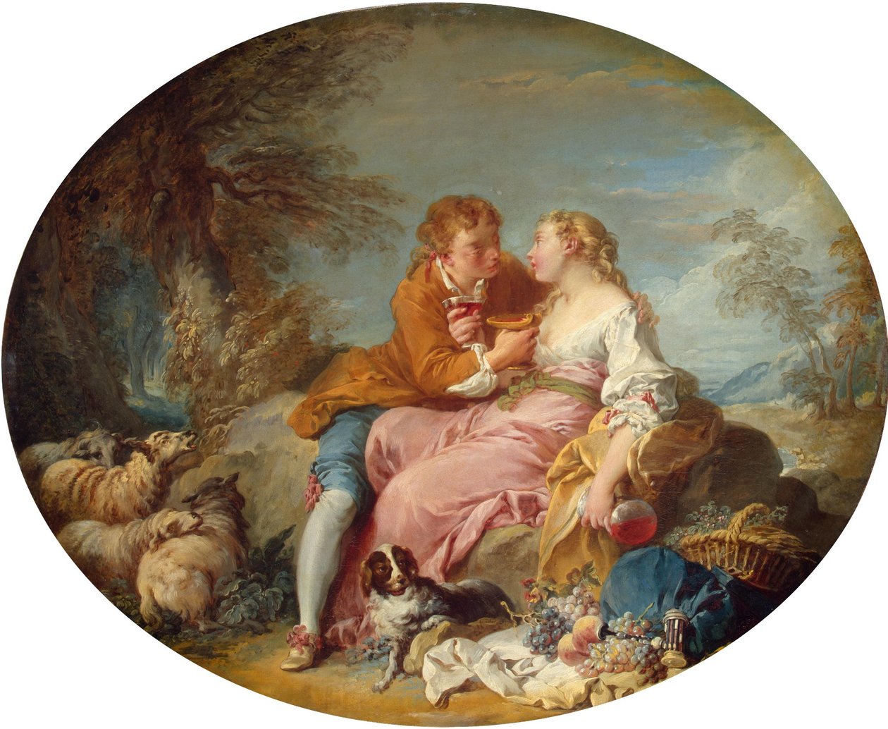 Boucher - Pastoralscen, tidigt 1730-tal av François Boucher