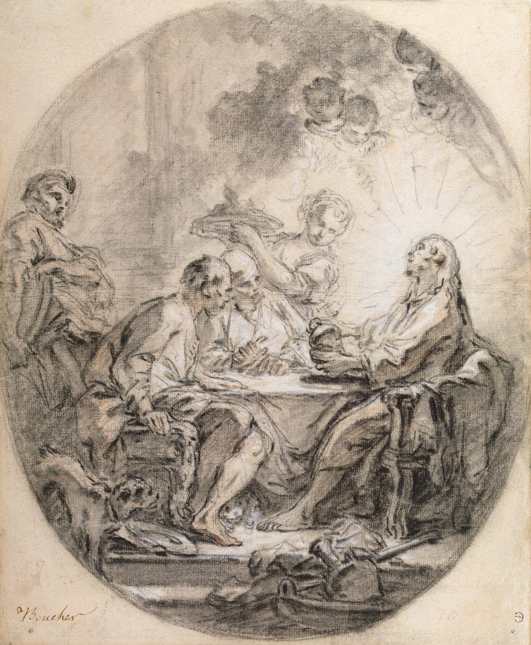 Boucher - Pilgrimerna vid Emmaus, 1750-1760-talet av François Boucher