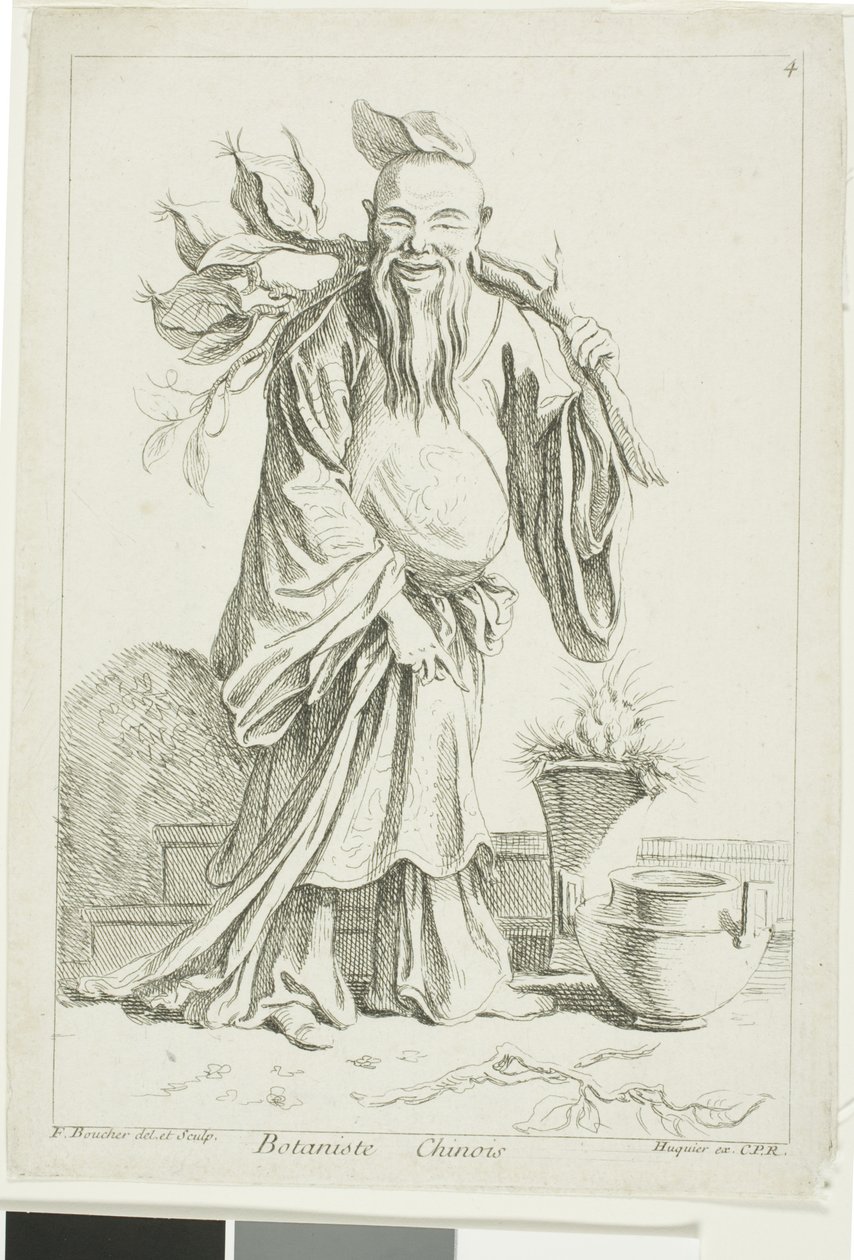 Kinesisk botanist, från Samling av olika kinesiska figurer från François Bouchers kabinett av François Boucher