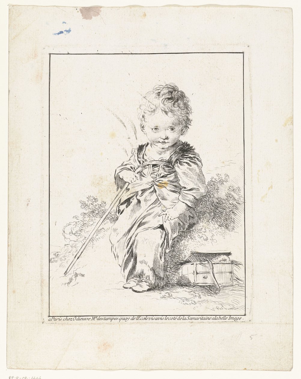 Den lilla sotaren Le petit Savoyard Fyra tryck med barn (serietitel) av François Boucher