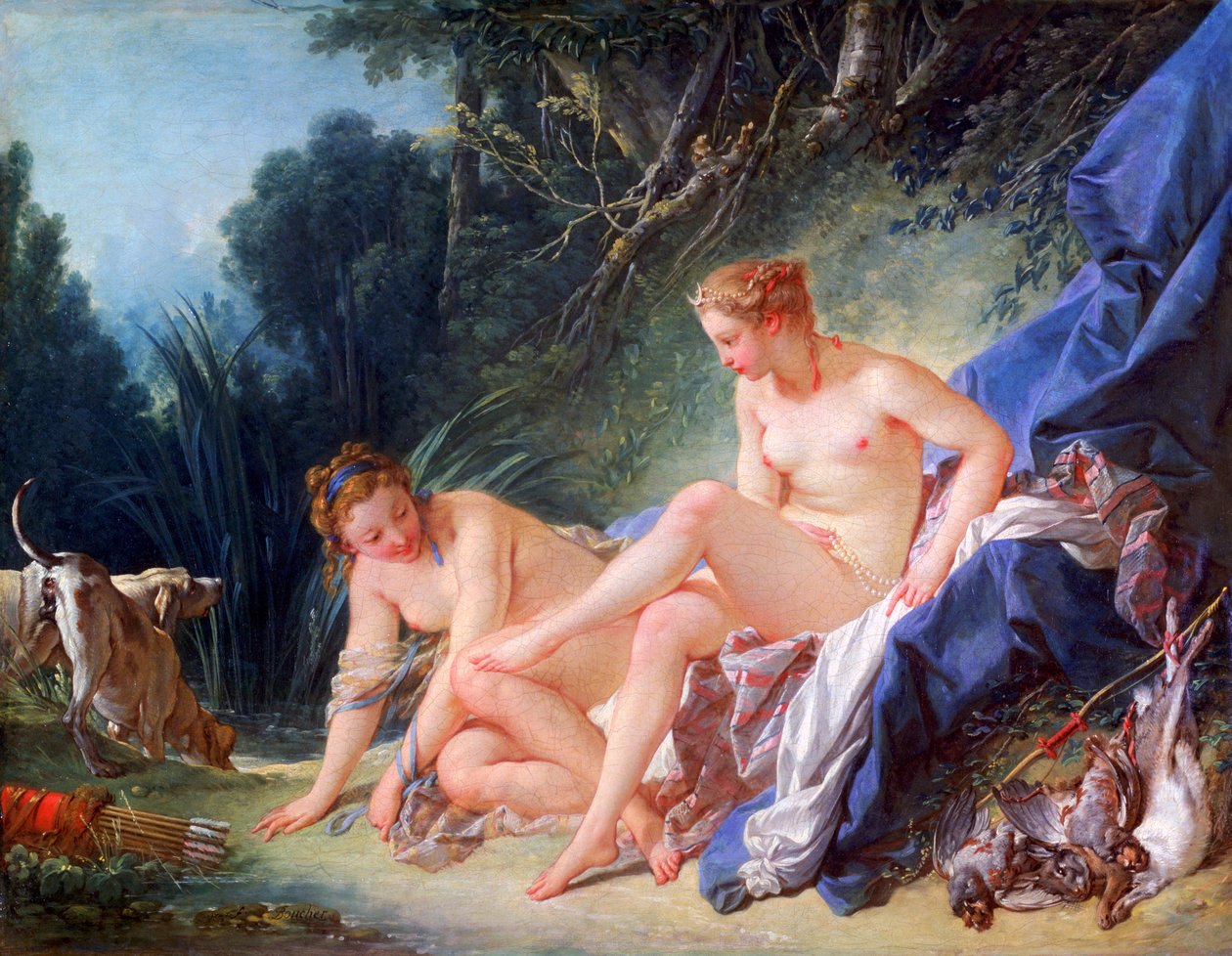 Diana kommer ut ur sitt bad, 1742 av François Boucher