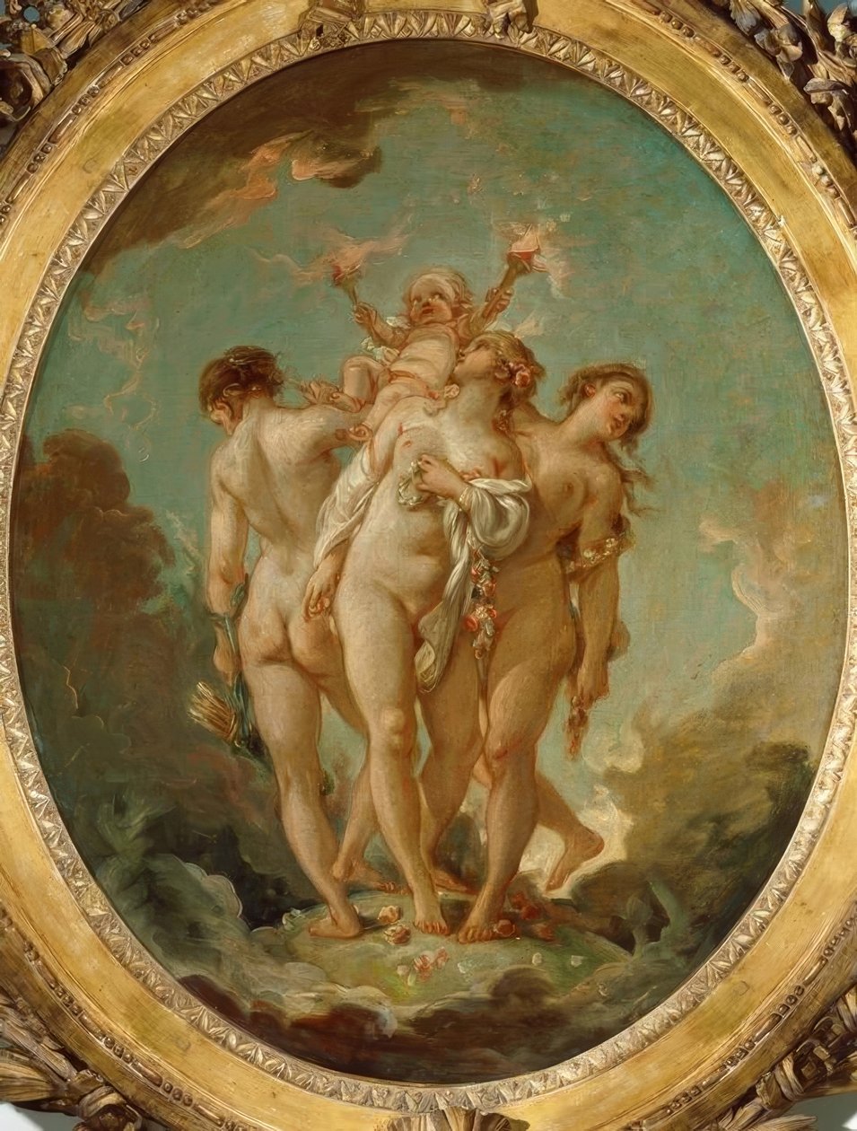 De tre nåderna med Amor av François Boucher