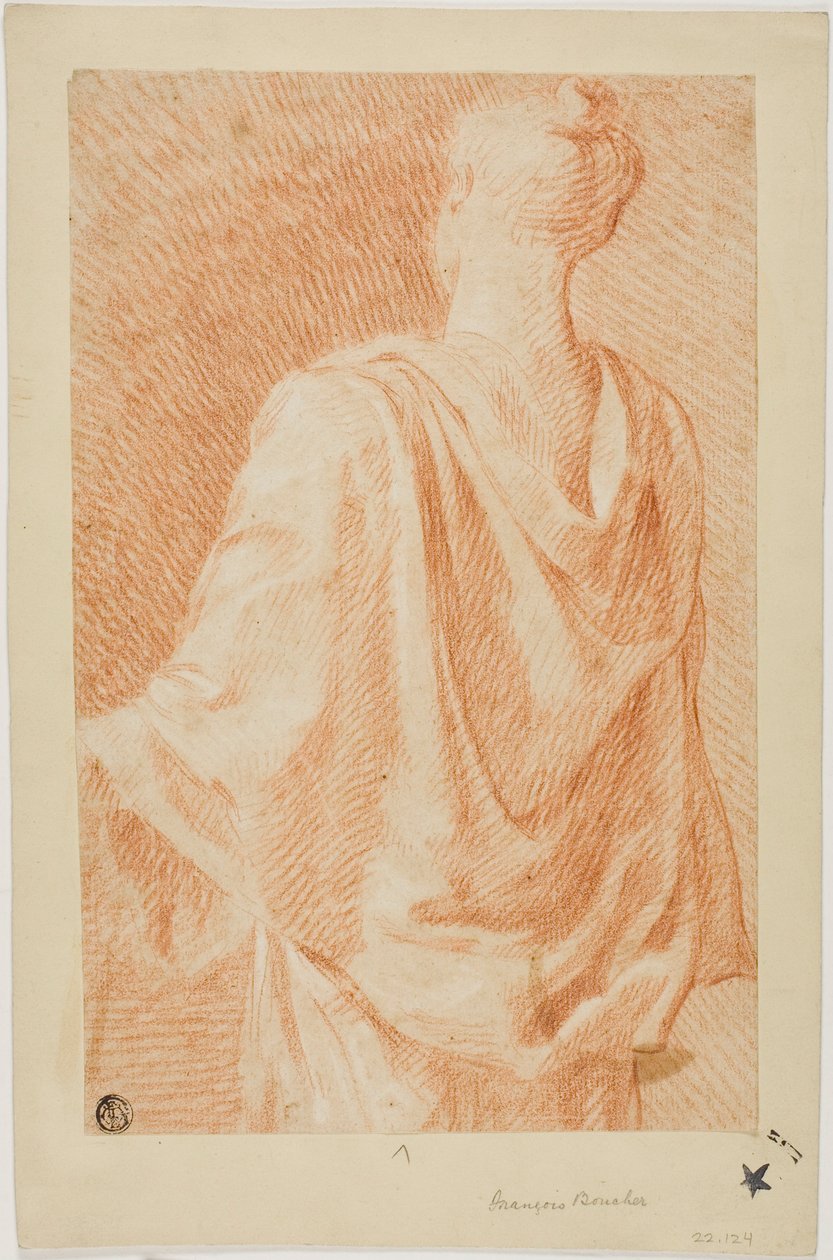 Draperad Kvinna, Sedd Bakifrån av François Boucher
