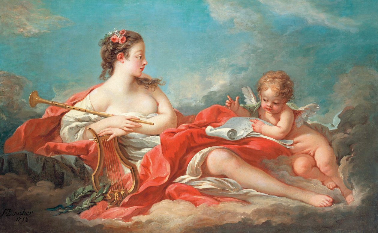 Erato, kärlekspoesins musa av François Boucher