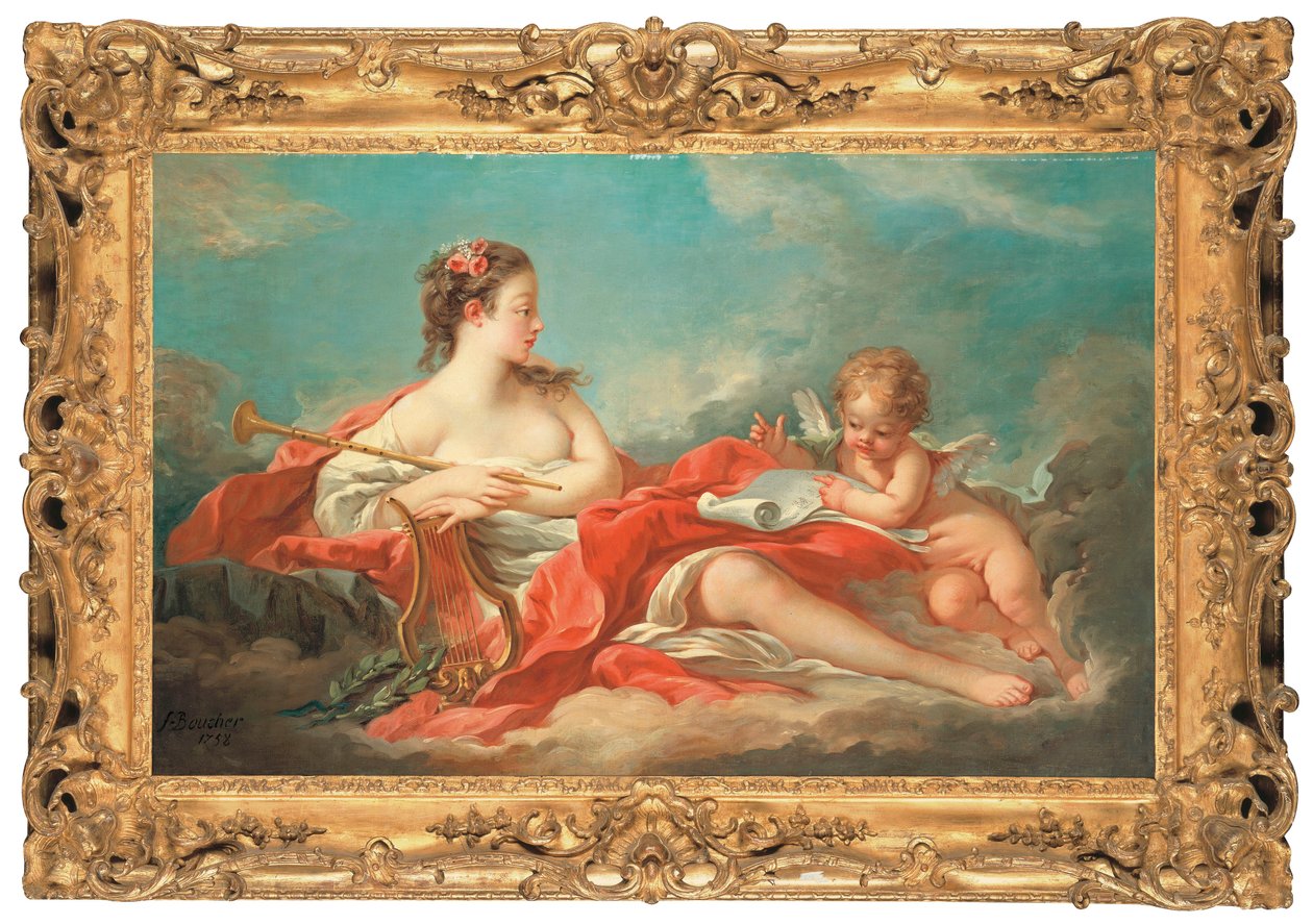 Erato, kärlekspoesins musa av François Boucher