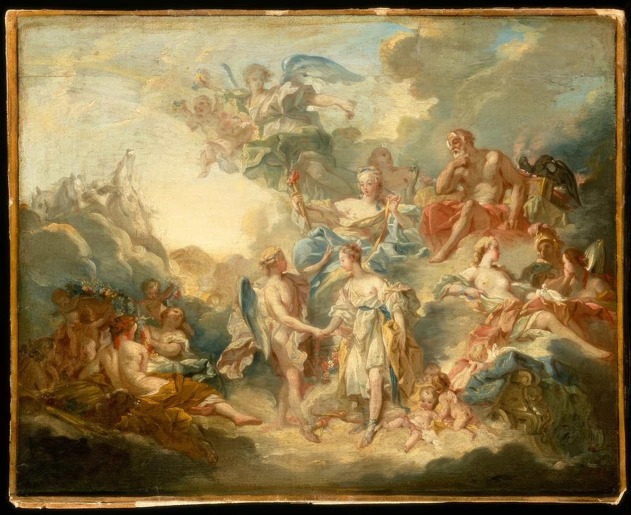 F.Boucher, Amors och Psyches bröllop / målning, 1700-talet av François Boucher