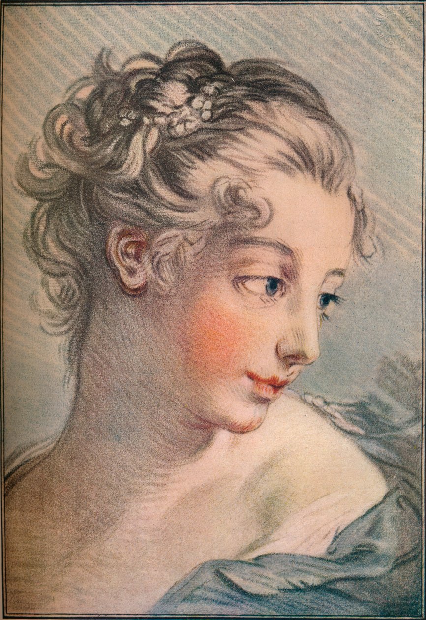 Head of a Girl, 1700-talet, 1916 av François Boucher