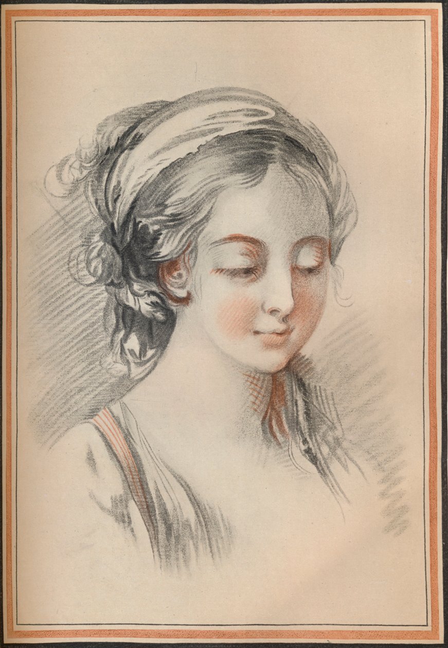 Head of a Girl, c1746 av François Boucher